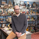 Brian Volk Weiss in his toy filled office.
